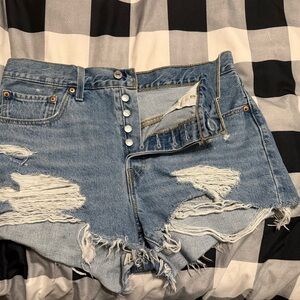 Levi's White Denim Shorts